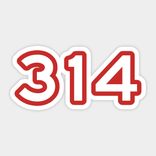 314 Area Code Sticker